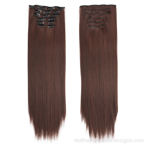Factory Wholesale Price with clip synthetic hair Straight hair color available